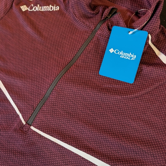 Columbia Golf Omni-Wick Scorecard 1/4 Zip Maroon Long Sleeve  Pullover Jacket - Picture 3 of 5